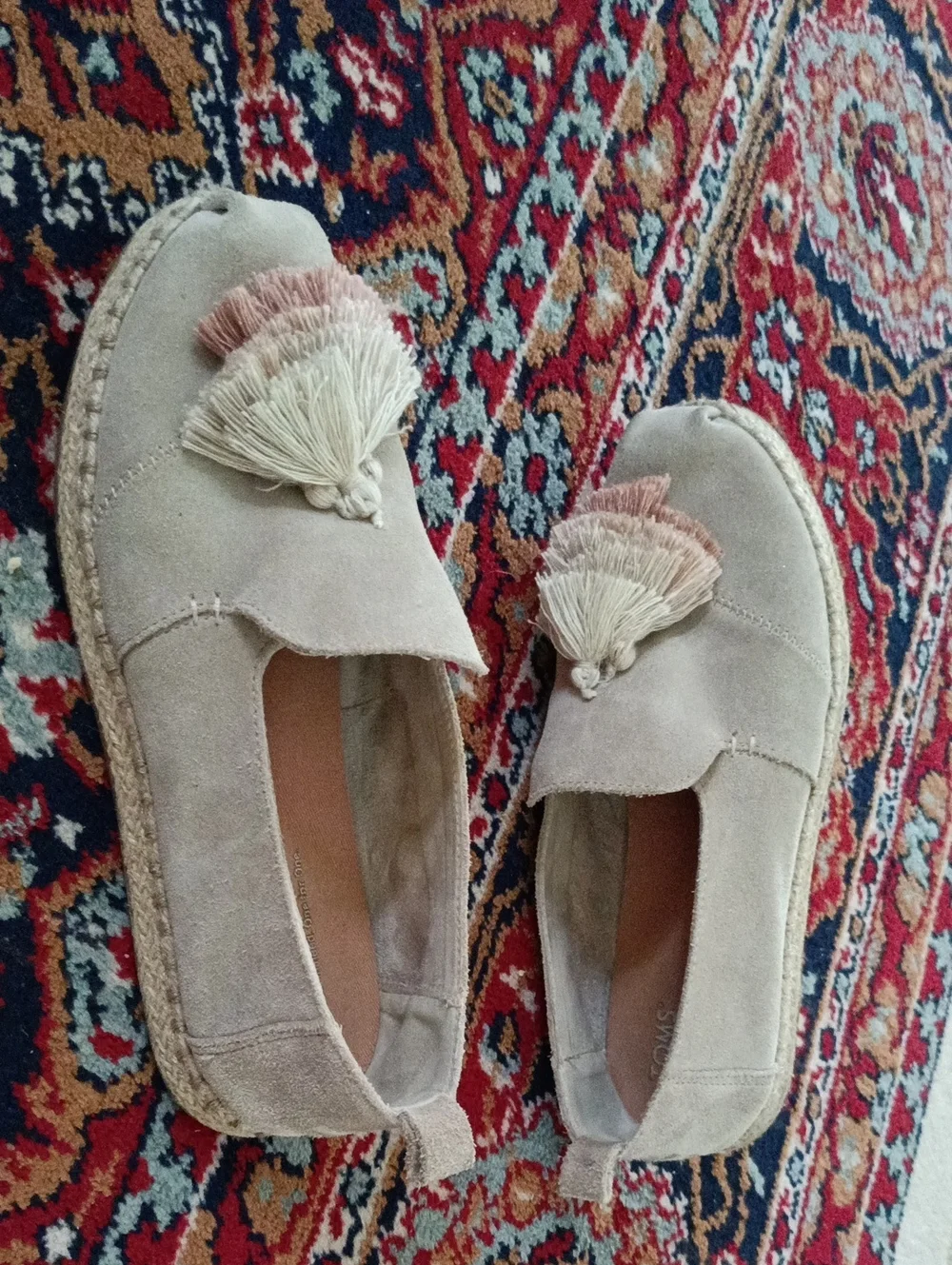 Toms Deconstructed Suede Alpargata Rope Tassel Suede Slip-on Shoes Size 8 Gray